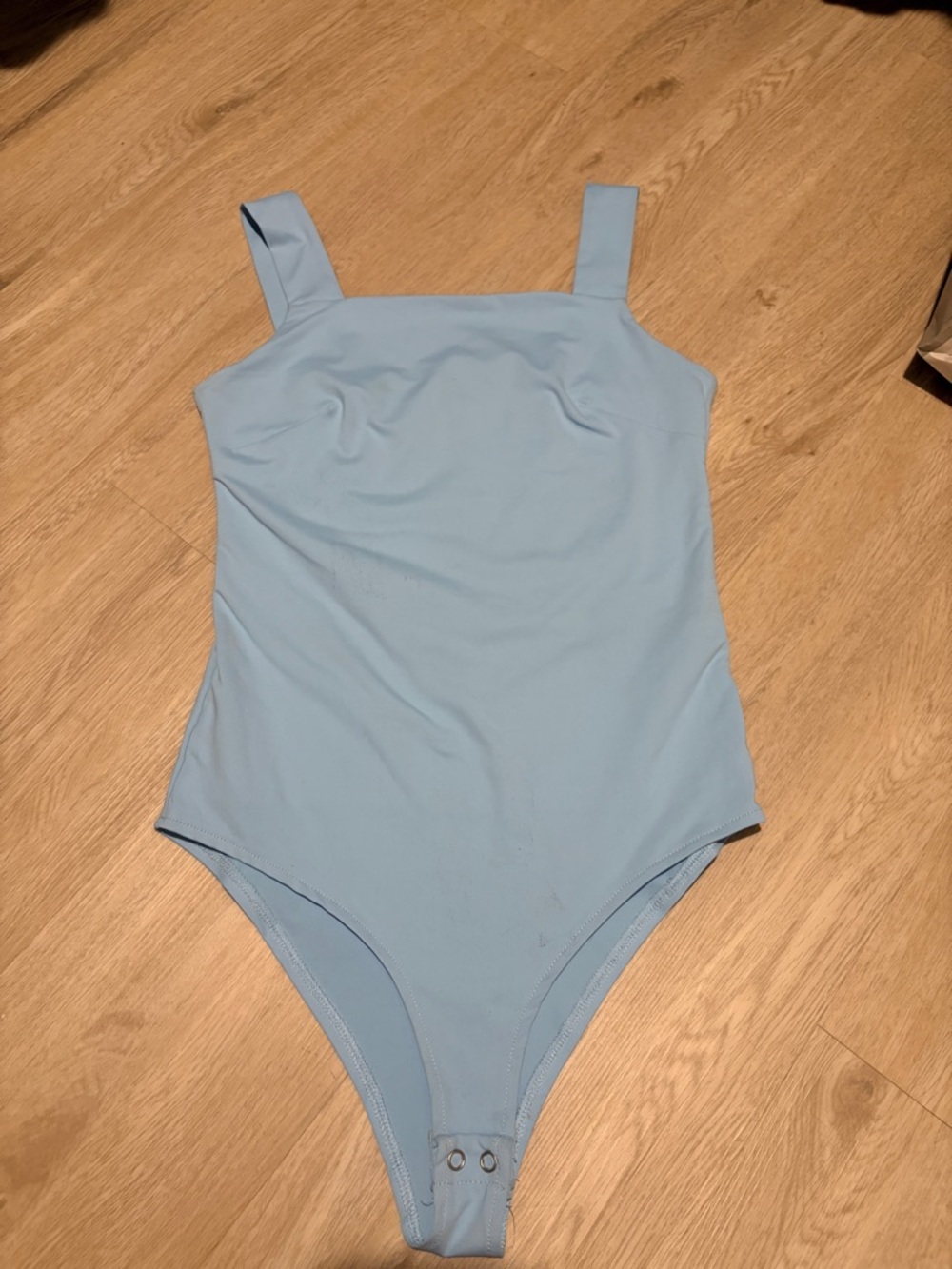 ReoRia Pastel Blue Square Neck Bodysuit